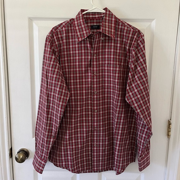 Arrow Other - Arrow Men's Red and White Plaid Button Down Shirt